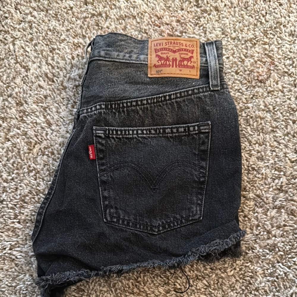 Levi's Dark Gray Denim Cutoff Shorts